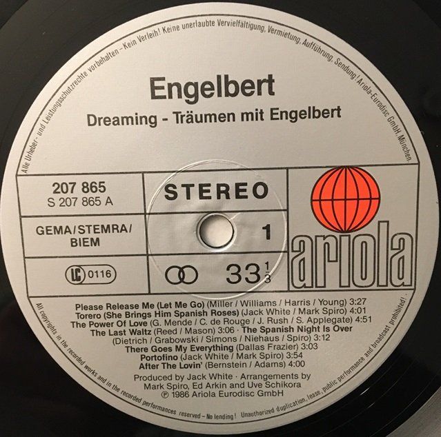 Dischi in vinile: Engelbert – Träumen mit Engelbert (LP) – Usato da Grüningen venduto da azulmarron 2