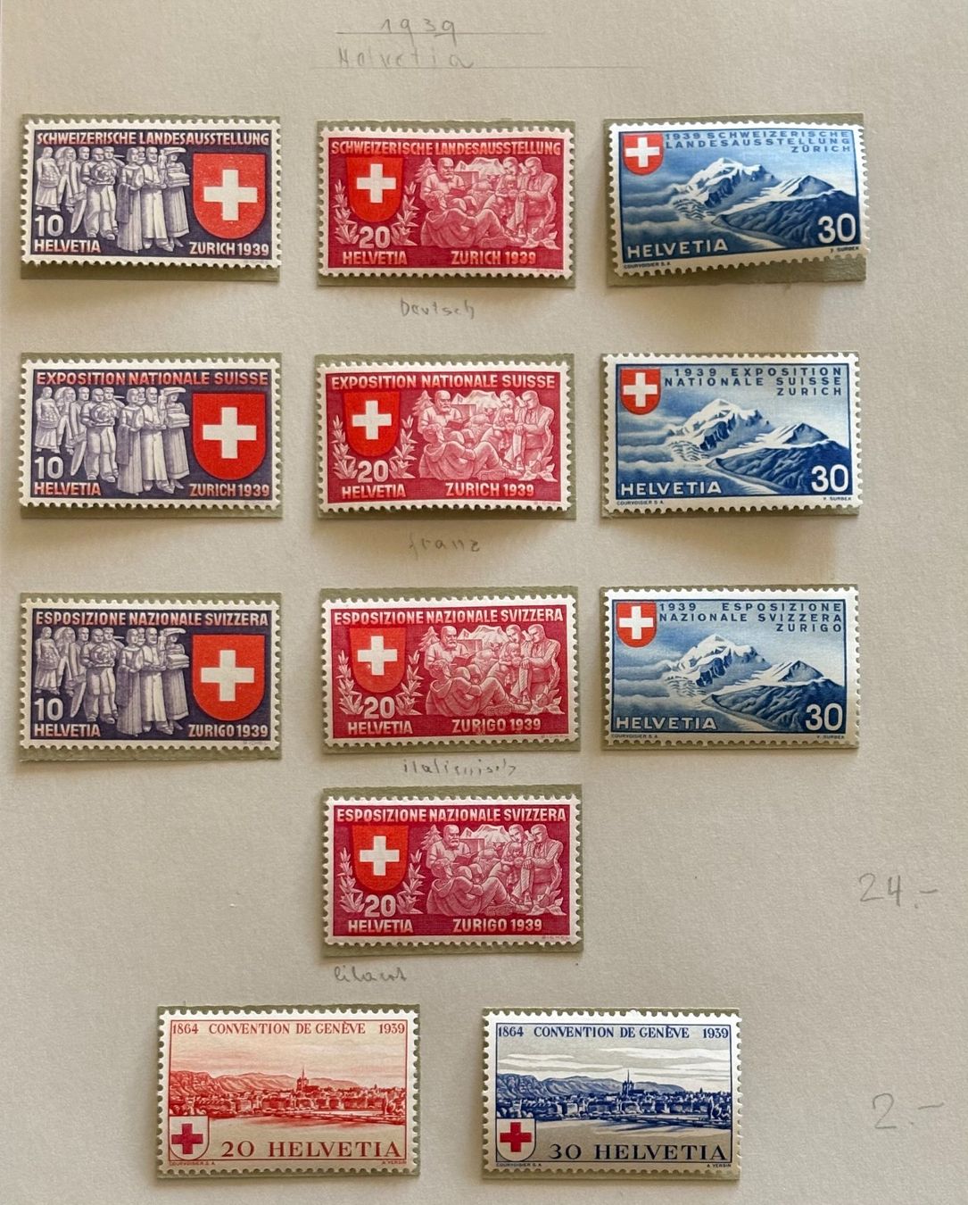 Tutti i francobolli: BRIEFMARKEN 1939 HELVETIA – Usato da Ostermundigen venduto da Heavenmaus75