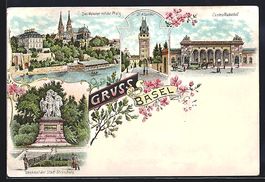 Litho Basel, Münster mit der Pfalz, Cen