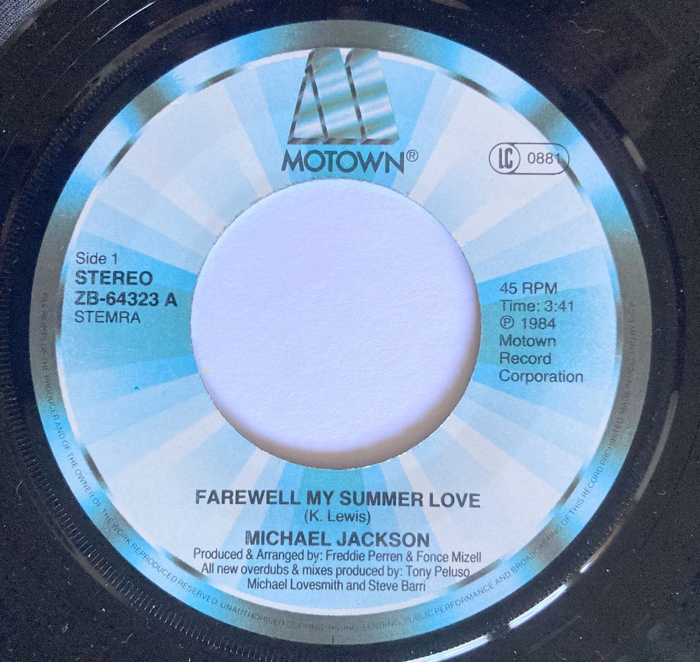 Dischi in vinile: MICHAEL JACKSON - FAREWELL MY SUMMER LOVE – Usato da Bottens venduto da hotter-than-hell 2