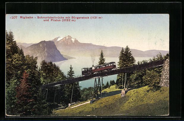 Cartoline postali: Rigibahn auf Schnurtobelbrücke mit Bür – Usato da Berlin venduto da bartko-reher