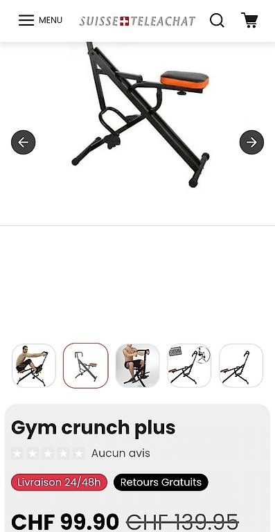 Vélos d'appartement: Total crunch abdominaux  – D'occasion à Echallens par Youpi 1