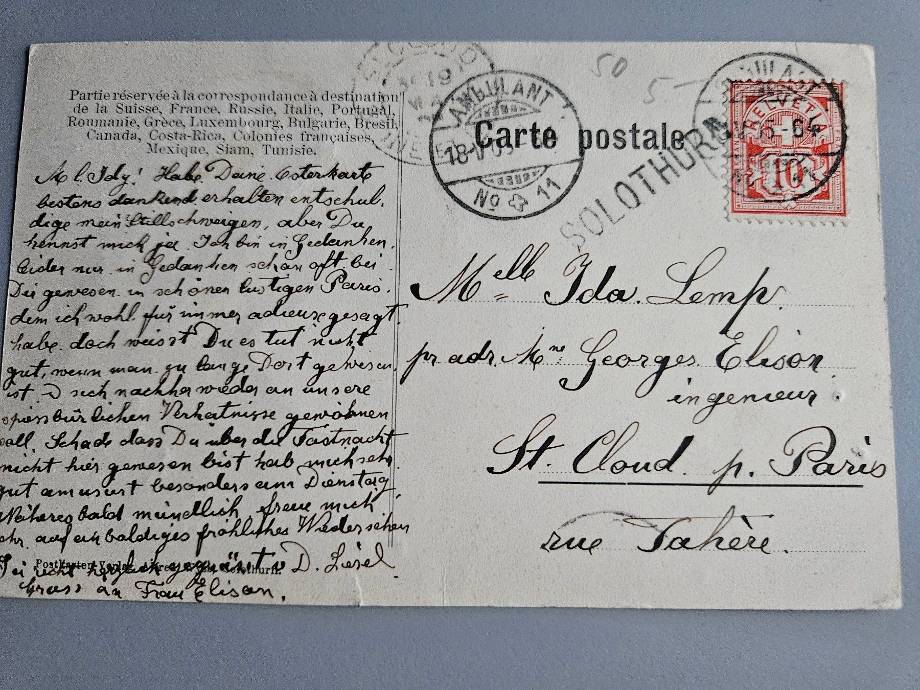 Cartoline postali: Neu-Solothurn - Turnschänzli vor Abbruch – Usato da Langendorf venduto da Bruenu 1