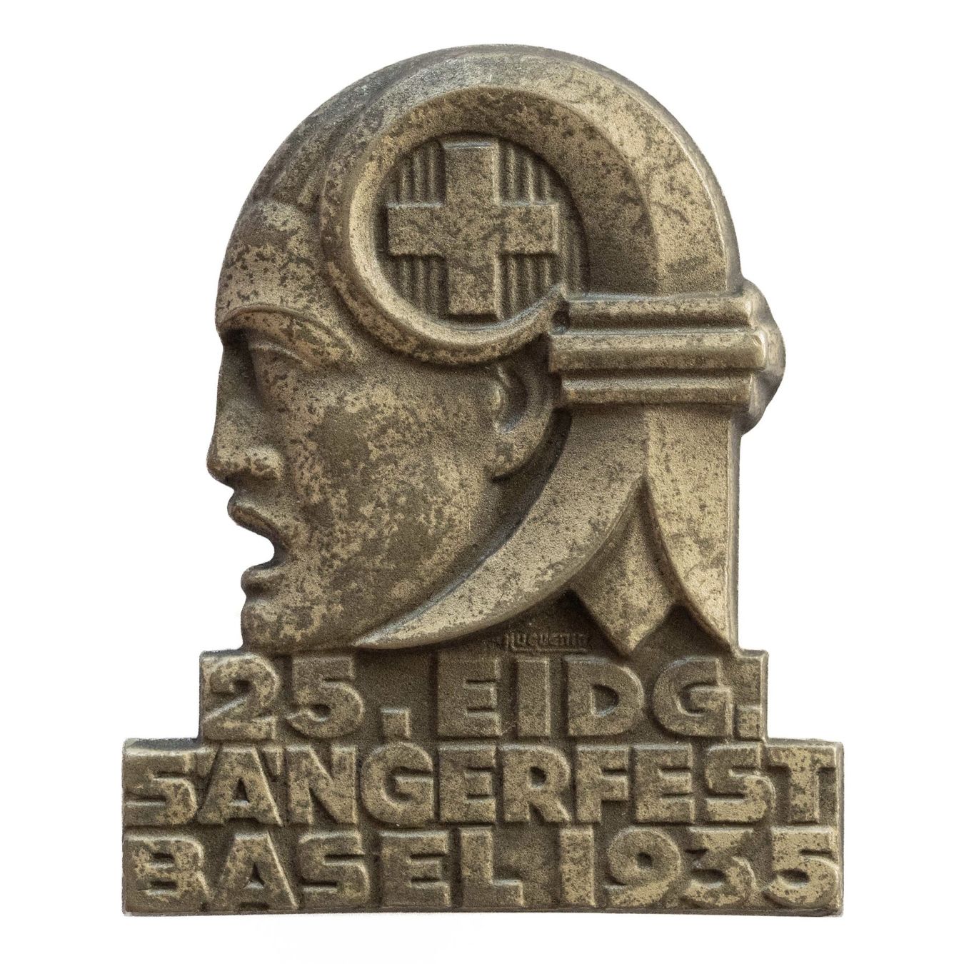 Basler Plaketten & Abzeichen: Eidgenössisches Sängerfest Basel 1935 – Gebraucht aus Rotkreuz von Swiss-Coins