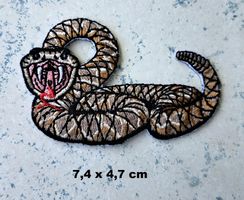 KLAPPERSCHLANGE - Aufnäher - Aufbügler - Stickerei 7,4x4,7cm