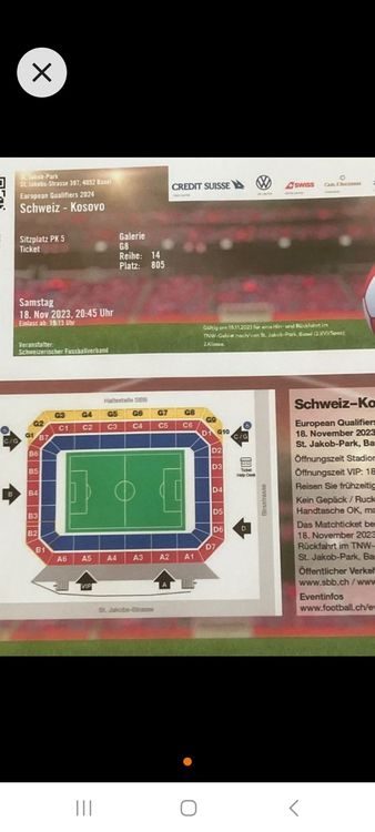 Ticket Schweiz - Kosovo | Kaufen auf Ricardo