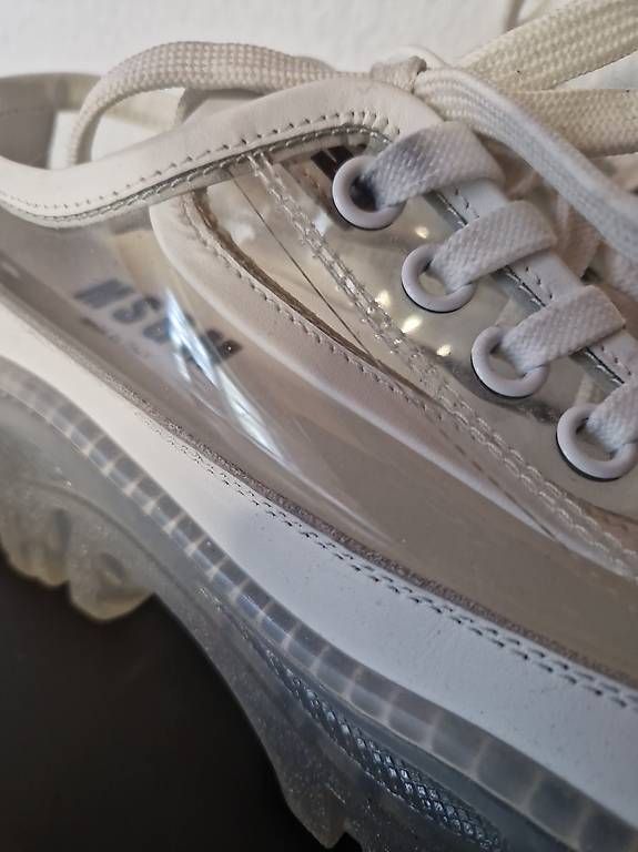 MSGM Damenschuhe: MSGM Weiße Sneaker Gr. 41  transparenter klobiger Sohle – Gebraucht aus Stüsslingen von bluenergy01 1
