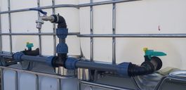 Verbindungsset 40mm für 2 IBC Wasser Tanks Schwanenhals