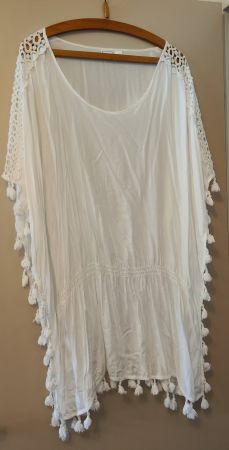 Tunika Kleid mit Bommel, Gr. 44/46