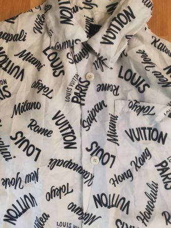 Original Louis Vuitton Seidenhemd "Cities" 100% Seide GR. L