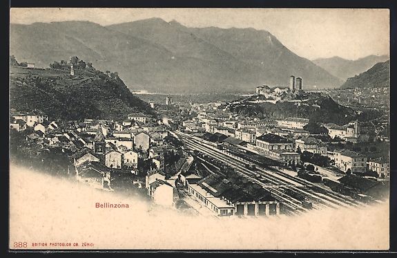 Cartoline postali: AK Bellinzona, Blick auf den Bahnhof – Usato da Berlin venduto da bartko-reher