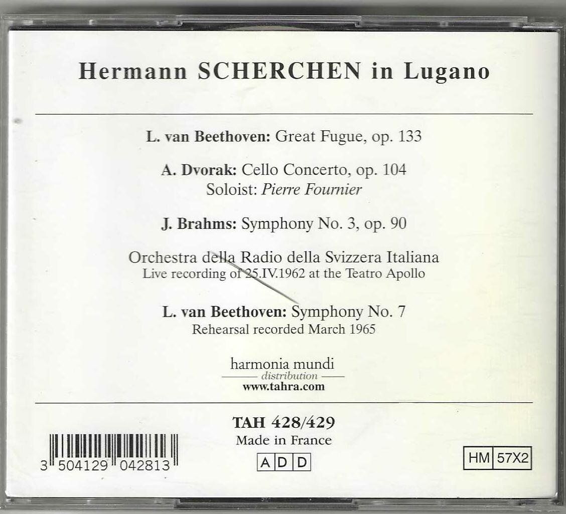 CD: Hermann SCHERCHEN in Lugano - 2 X CD – Usato da Genève venduto da CDLPBookS 1