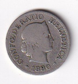Tutti le monete: 10 Rappen 1880 rar – Usato da Neuchâtel venduto da karlpierrino