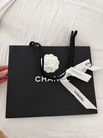 Chanel Shopping Bag with Camellia Flower & Ribbon chf 1.-