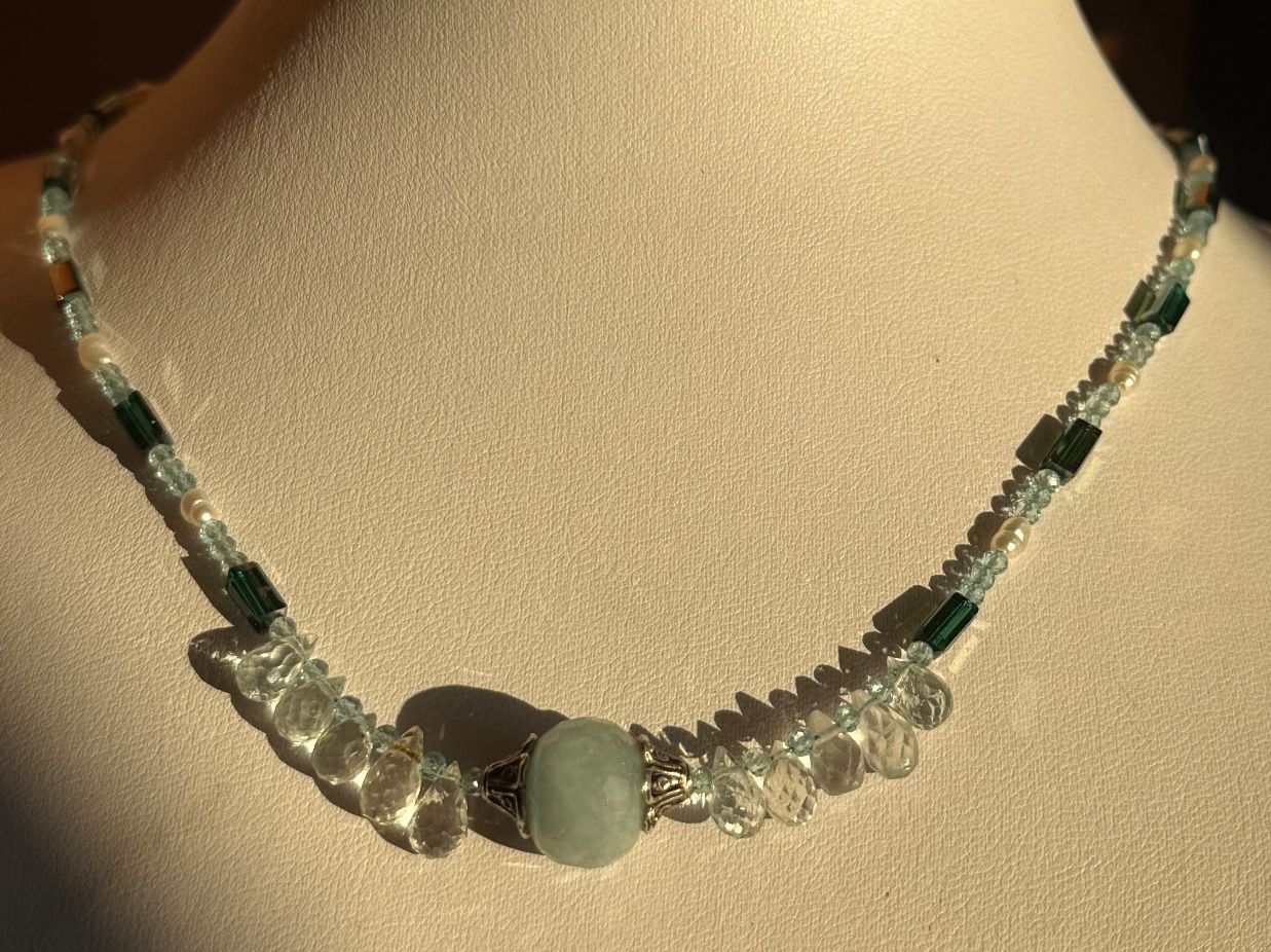 Ketten: Aquamarin, Blautopaz, Swarovski Unikat – Neu (gemäss Beschreibung) aus Basel von Chili007 4