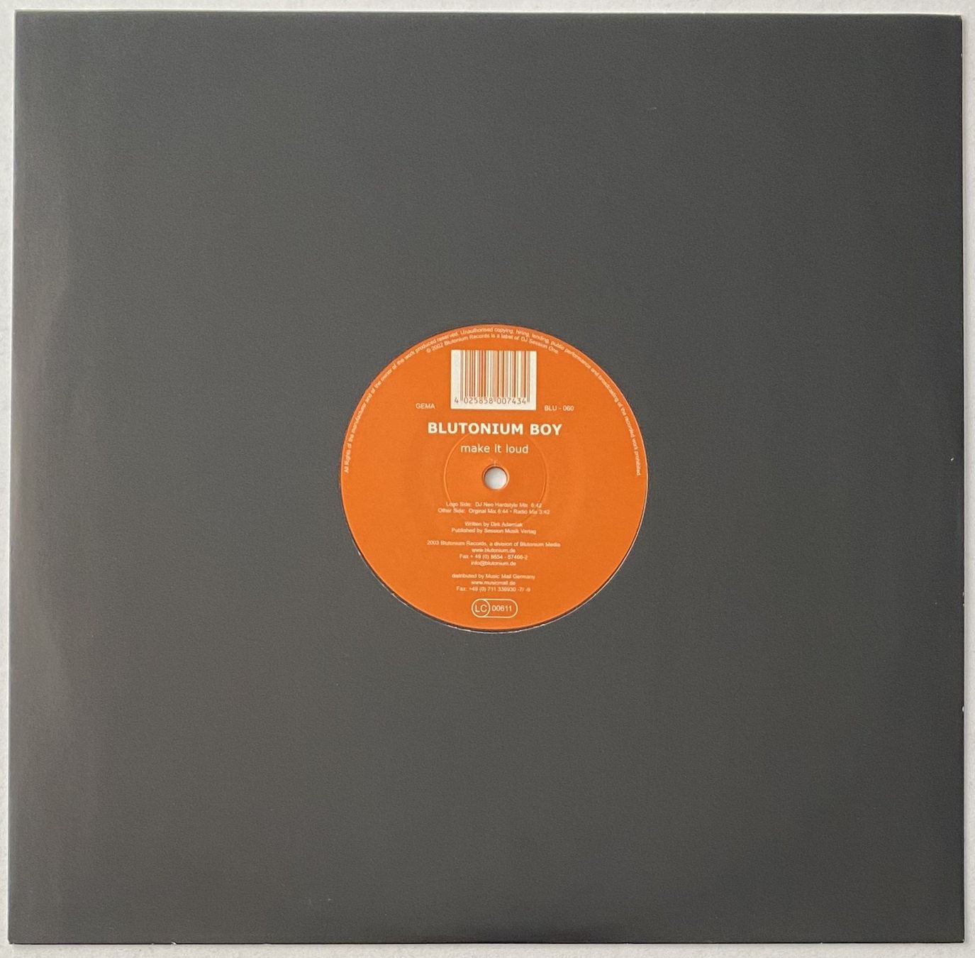 Dischi in vinile: Blutonium Boy, Make It Loud (Hardstyle) – Usato da Flums venduto da Empe1