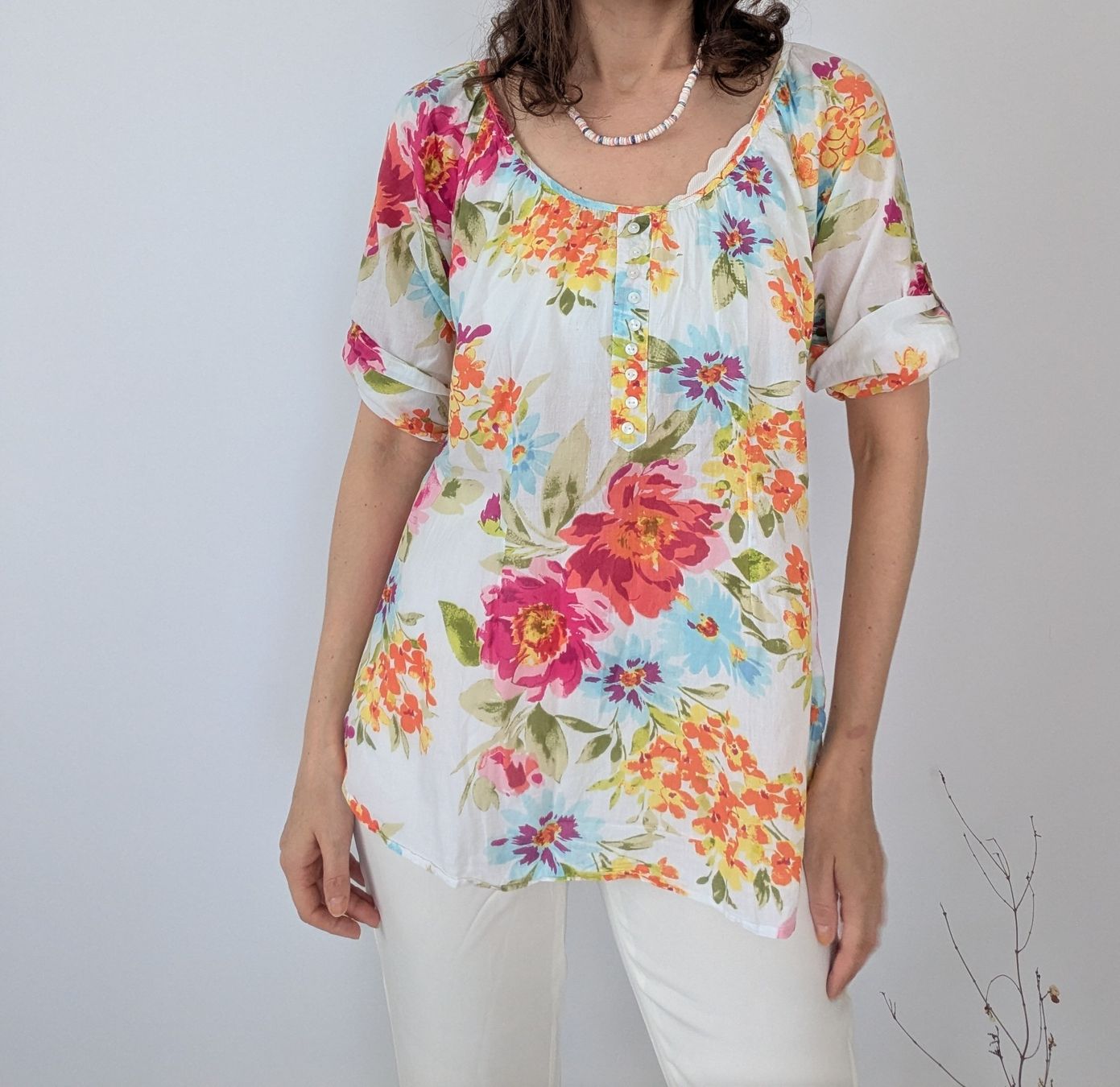 Camicette: Bluse Sommerlich Blumenmuster Grösse 36 Baumwolle  – Usato da Rorschach venduto da olg_5qq2