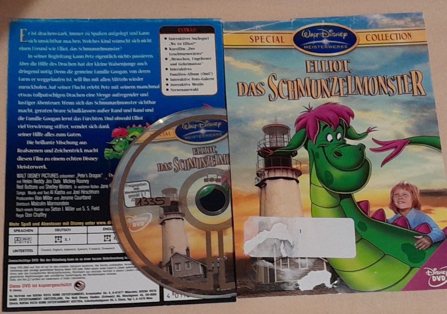 Tutti i DVDs: Elliot, das Schmunzelmonster DVD -Disney – Usato da Zürich venduto da cole15