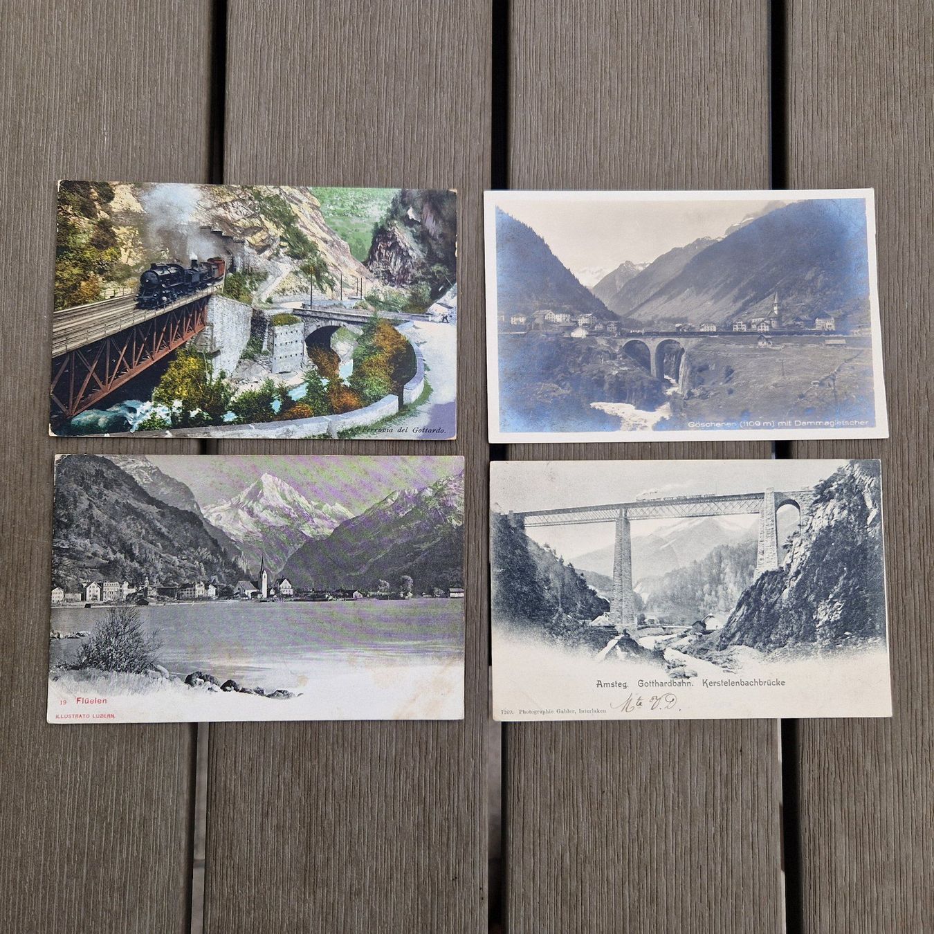 Cartoline postali: 4 AK/PK Gotthardbahn – Usato da Flums venduto da Guscha1