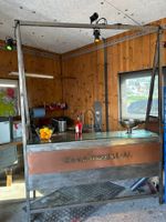 Bartheke Metall mit Glasplatte und Beleuchtung / Bar