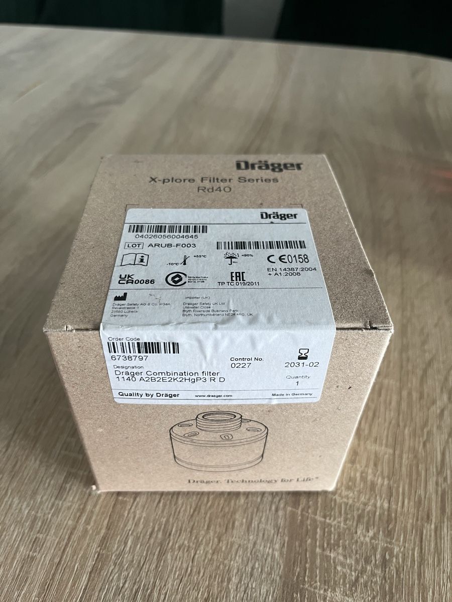 Dräger Ventilazione: Luftfilter Gasmaske 40 mm Gewinde – Nuovo e nell'imballaggio originale da Homburg venduto da H.I. 1