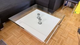Design Couchtisch aus Glas | 95 × 95 cm | Hochwertige Ausfüh