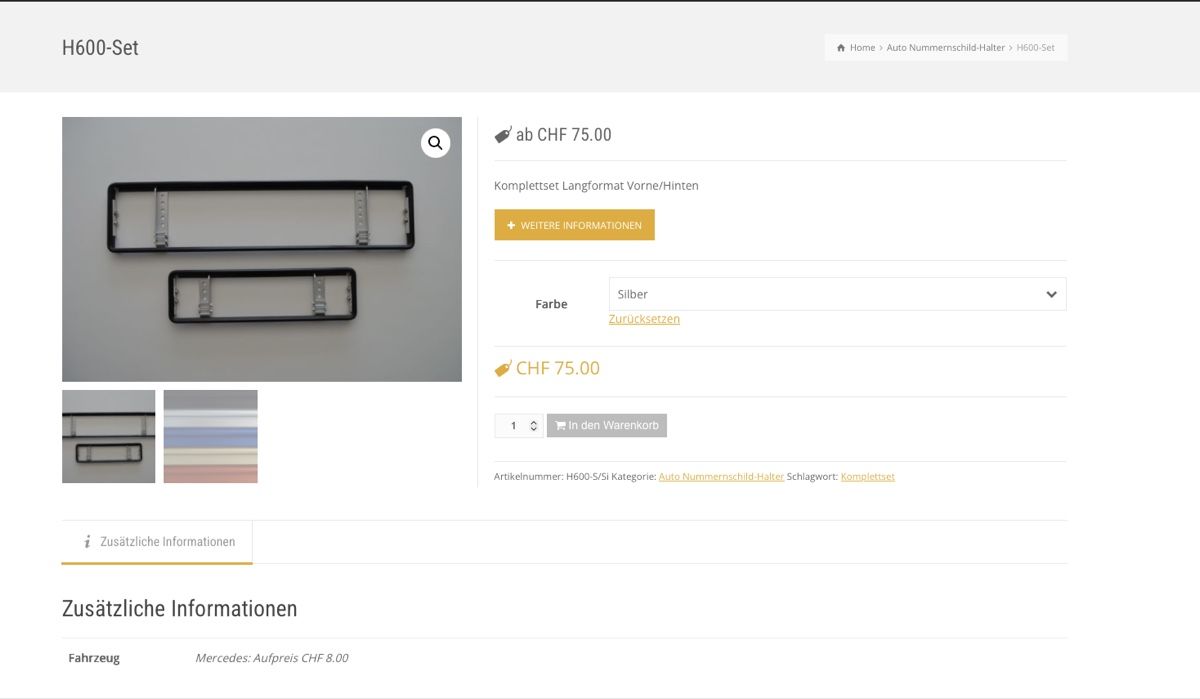 Tutti pezzi di ricambio auto: Halter Nummernschildhalter aus Aluminium – Nuovo (secondo la descrizione) da Pfäffikon SZ venduto da vis_hg9h