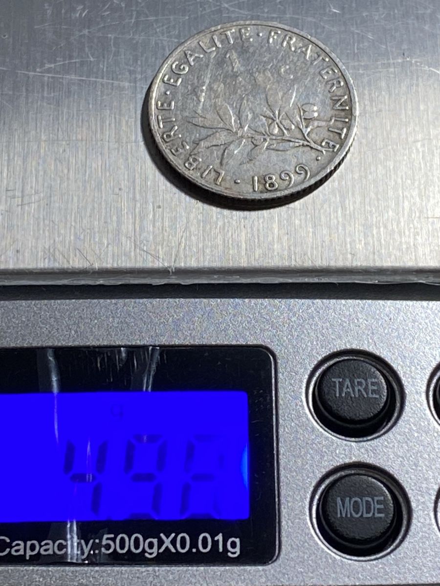 Toutes les monnaies: France - 1 franc - 1899 - AG – D'occasion à Payerne par Mike1682 2