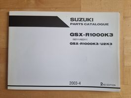 Suzuki GSX-R1000 K3 Teilekatalog -Top Zustand!