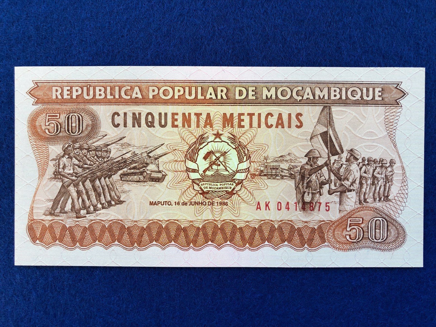 Banconote: Mosambik 1986 - 50 Meticais UNC – Nuovo (secondo la descrizione) da Pfäffikon SZ venduto da Sieben77