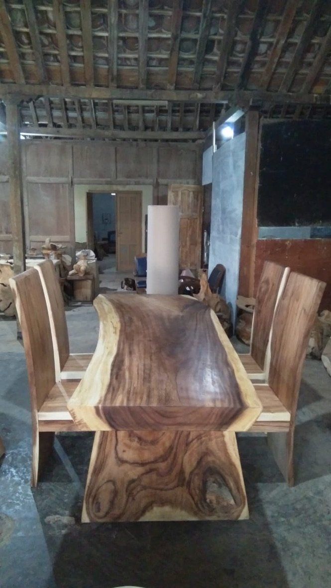Tischset: Garnitur Sitzgruppe Tisch Stuhl Baumscheibentisch Suar Holz – Neu und originalverpackt aus Daisendorf von Wohn-Kult 3