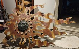 Handmade XXL Wand-Sonne mit Glasgesicht