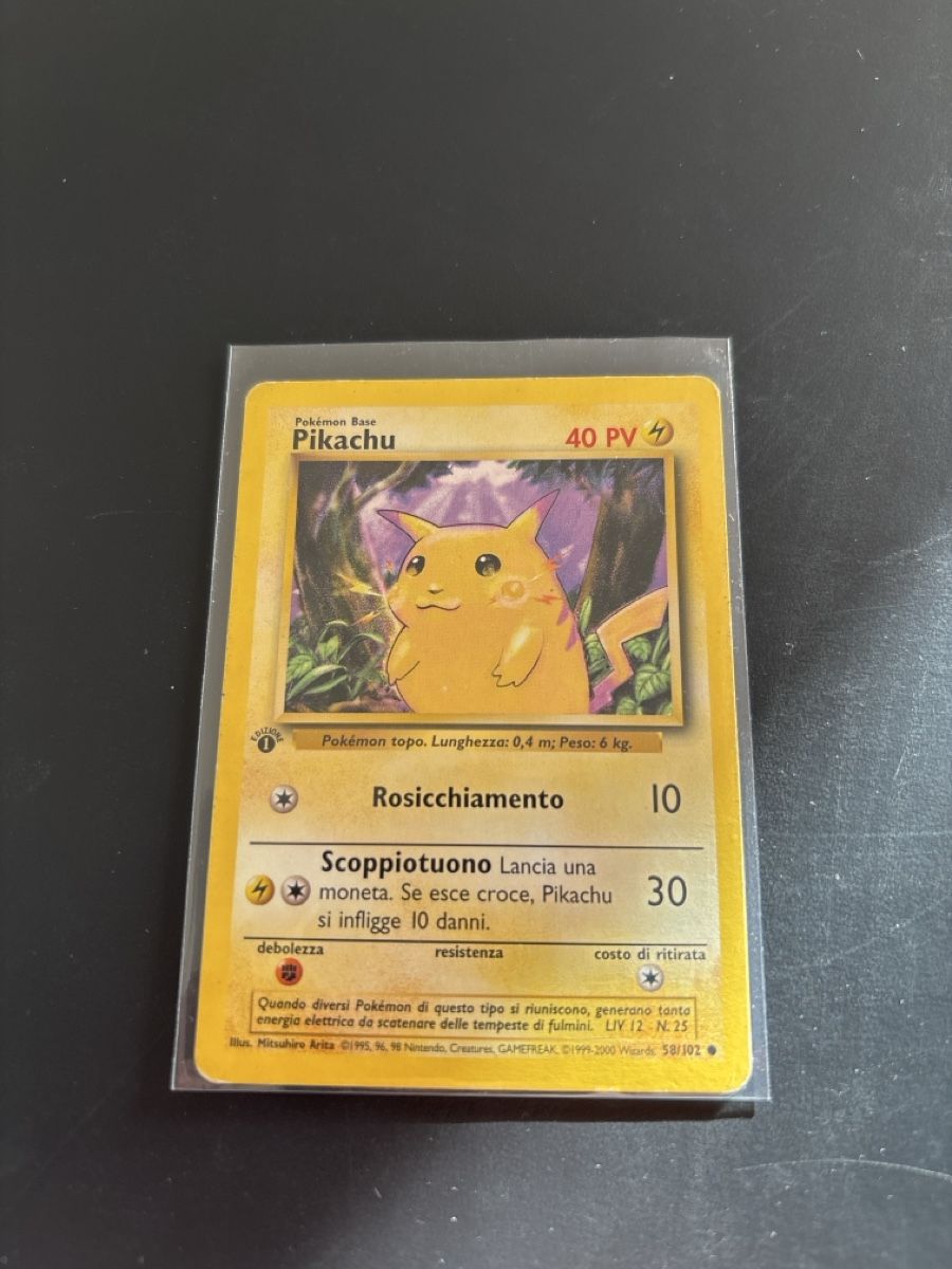 Pokémon Carte collezionabili: Pokémon Pikachu 58/102 Base Set 1 Edition – Usato da Caslano venduto da Luke_