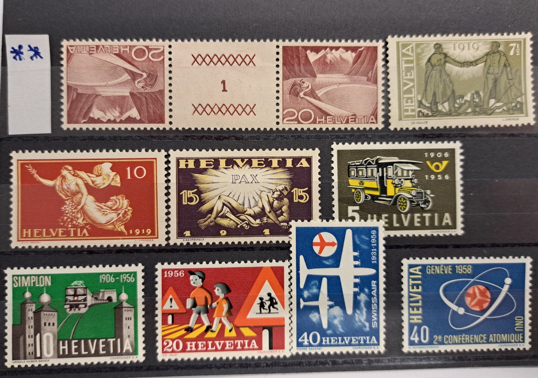 Tutti i francobolli: 10 Stk. CH Briefmarken-Steckkarten, postfrisch etc. – Usato da Münchwilen AG venduto da Nesar 3