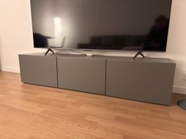 IKEA Bestå TV-Schrank in Mattgrau mit drei Türen, gebraucht