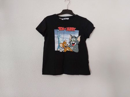 Schwarzes T-Shirt Tom and Jerry 