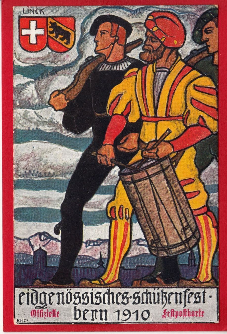 Cartoline postali: AK BERN EIDG. SCHÜTZENFEST 1910, STEMPEL – Usato da Grüningen venduto da Kartensammler