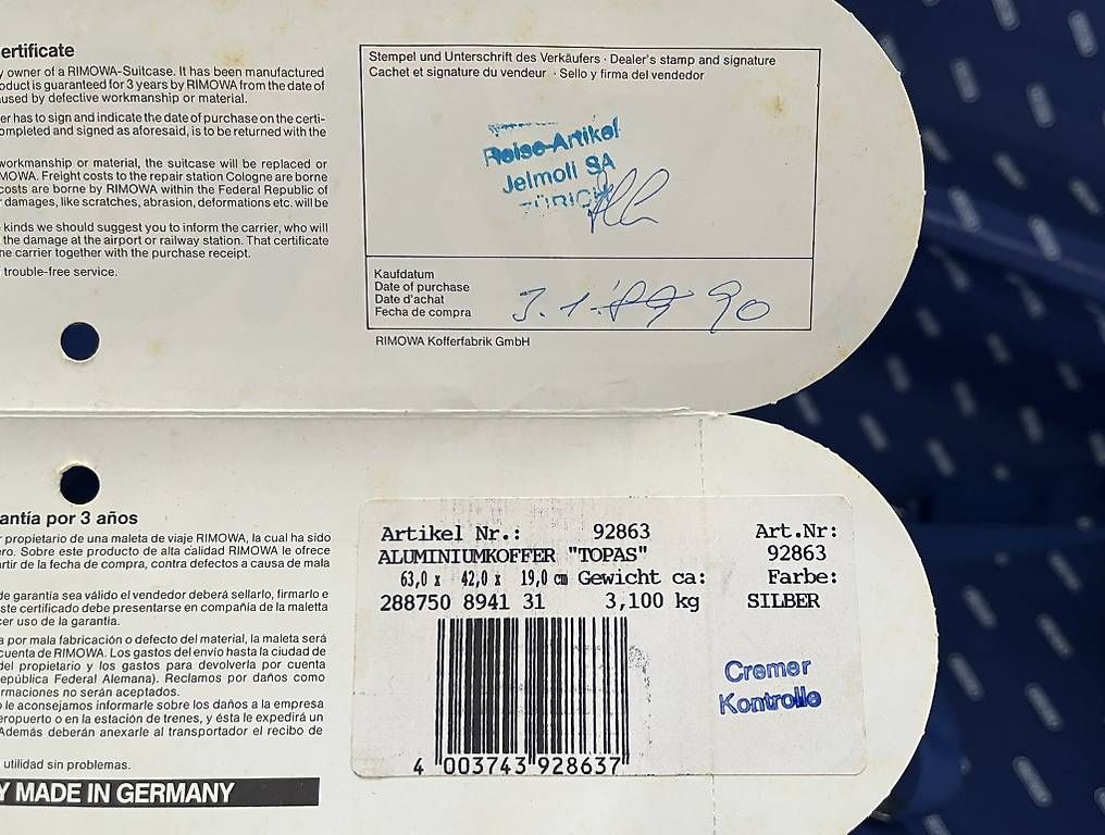 Valigie: Rimowa Reisekoffer "Topas"  – Usato da Winterthur venduto da Sjo_van_Roo 4