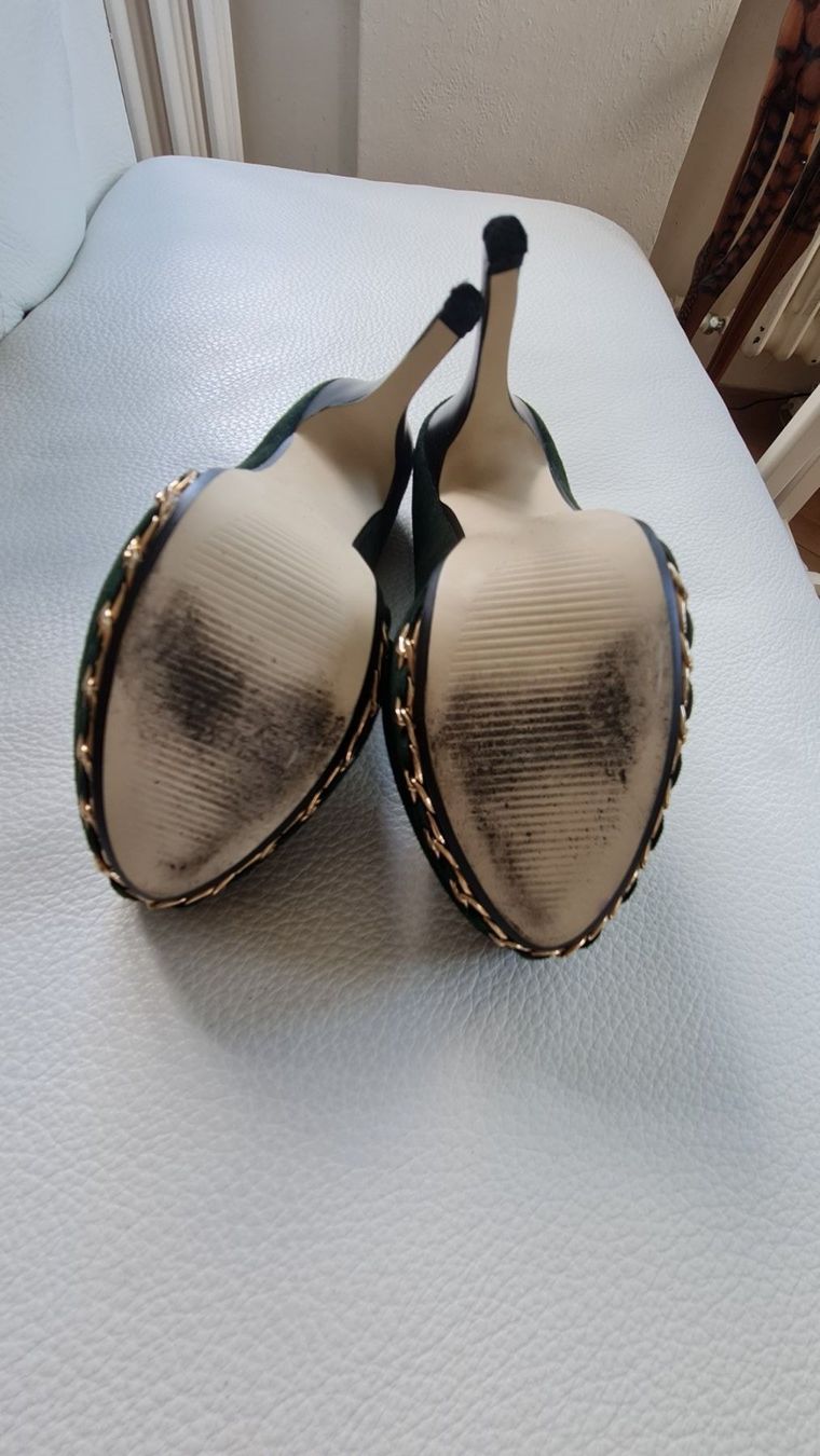 Scarpe da donna: Wildlederpumps moosgrün Gr. 37 – Usato da Kriens venduto da ..stx.. 3
