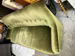 Grünes 3-er Sofa, Stoff (ähnlich wie Samtstoff)
