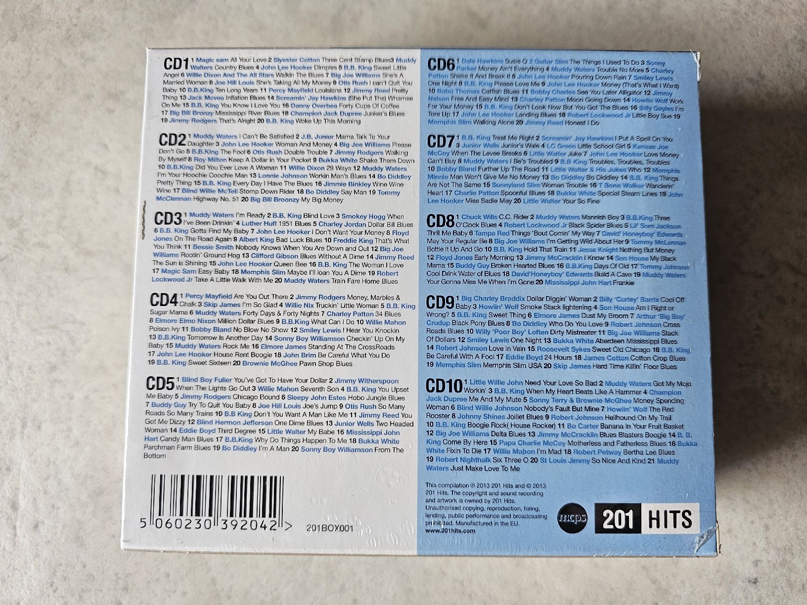 CD: 201 Blues Hits  /  10 CD Box Fabrikneu – Nuovo e nell'imballaggio originale da Schneisingen venduto da backstore24 1