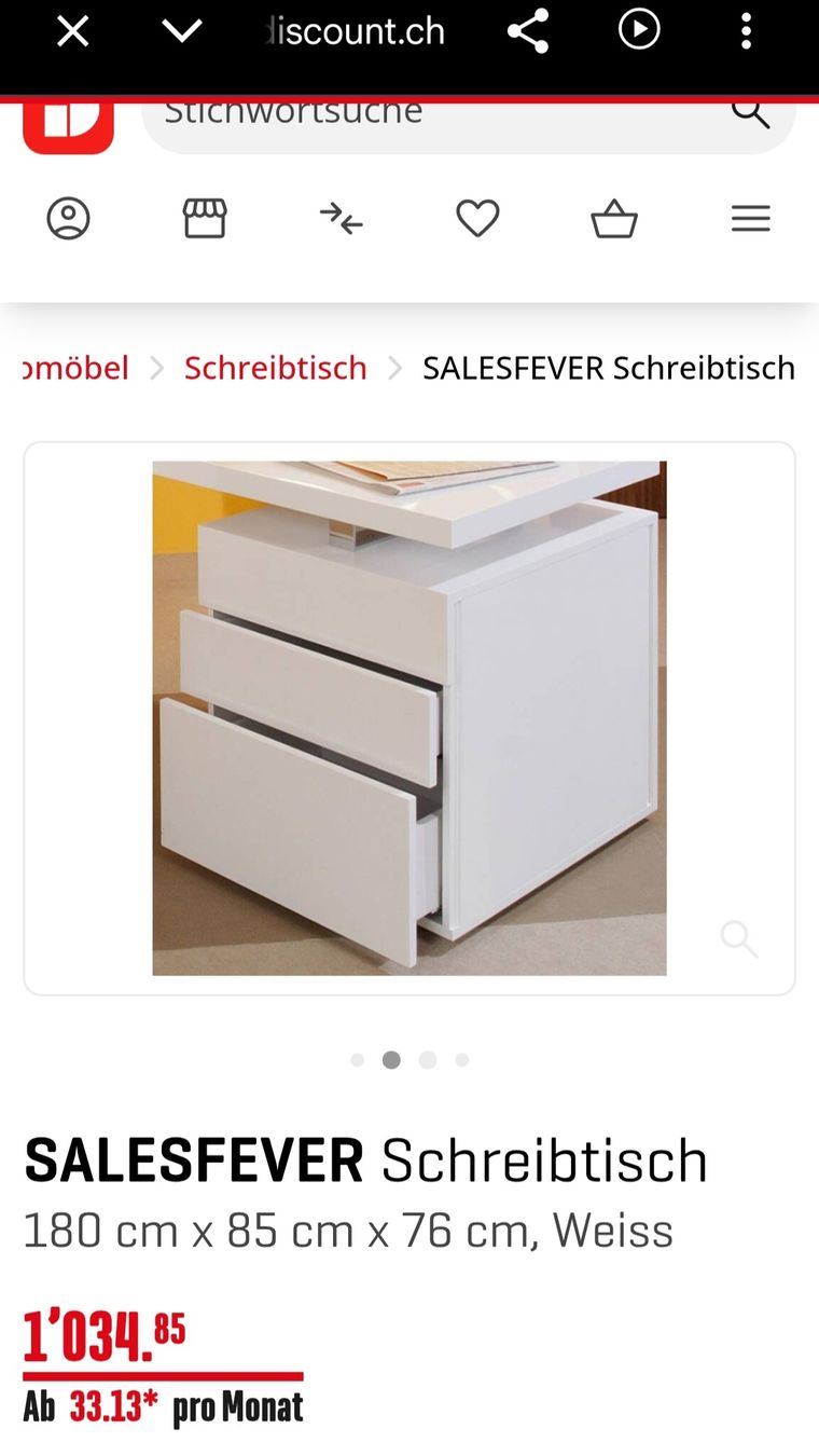 Schreibtische: Weisser massiver Schreibtisch – Gebraucht aus Rütihof von Mariowuhu 4