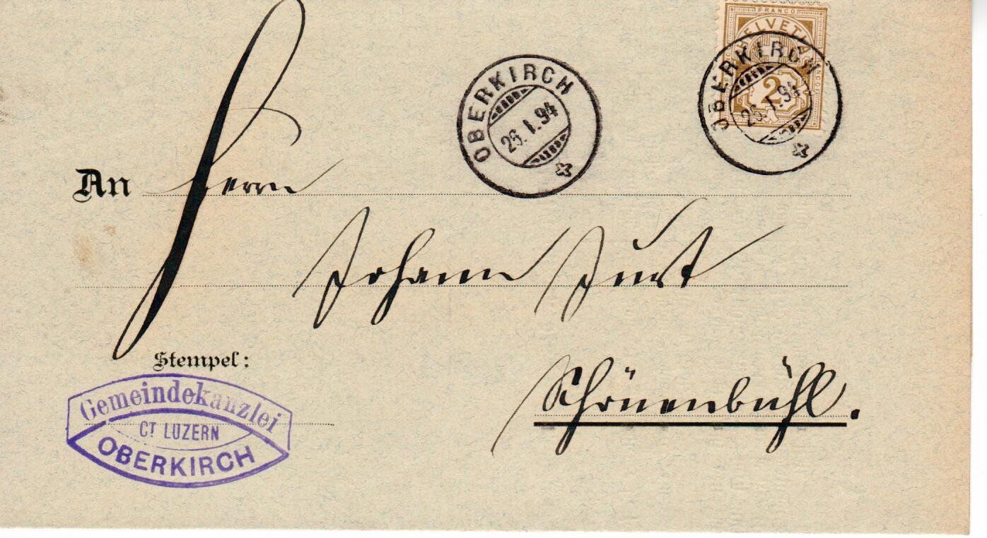 Tutti i francobolli: Oberkirch 1894 – Usato da Wolhusen venduto da Curver9
