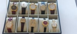 Coffret avec 10 montres vintage mécaniques et automatiques