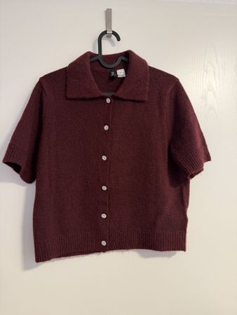Shirt wolle H&M kurzarm dunkelrot wie neu M