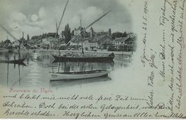 Souvenir de Nyon, grüne Litho, 1900