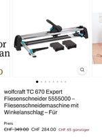 wolfcraft TC 670 Expert Fliesenschneider 670mm neuwertig