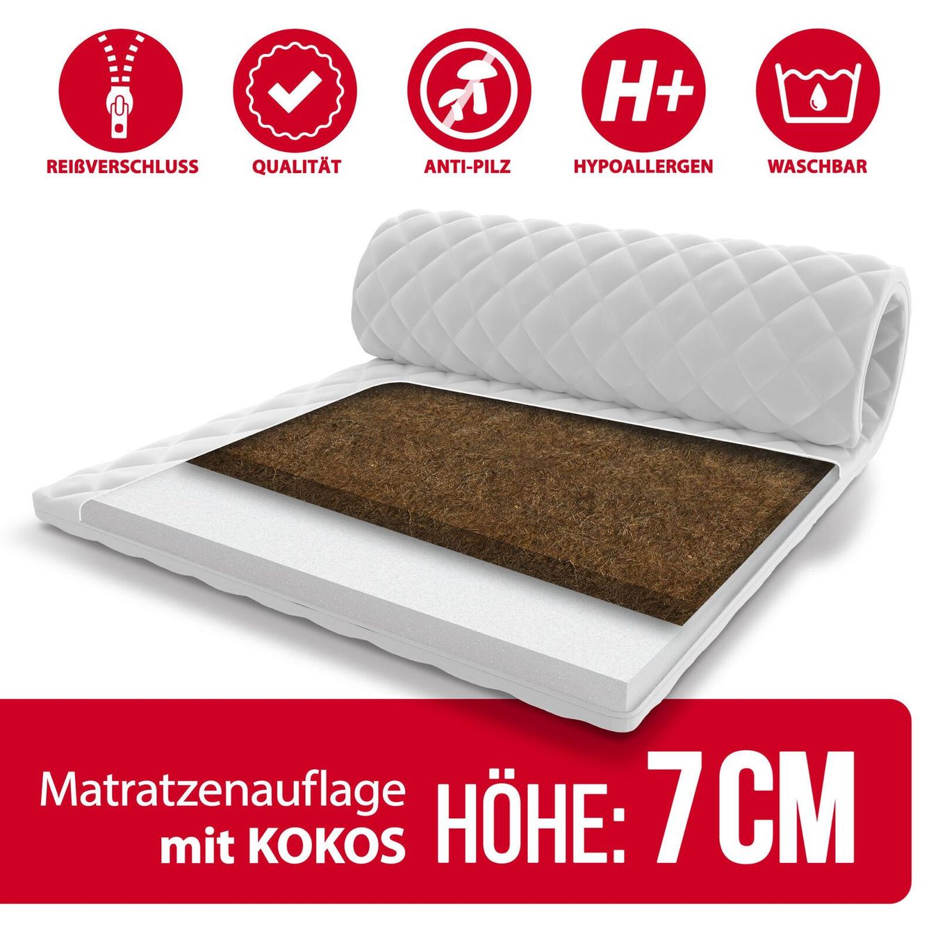Materassi: Topper 140x200 MIKE - HÖHE: 7cm H5 – Nuovo e nell'imballaggio originale da Wallenwil venduto da toesstal-vertrieb