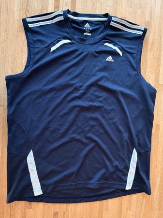 Shirt - ADIDAS blau/navy 2XL/XXL - Sportshirt ärmellos Top