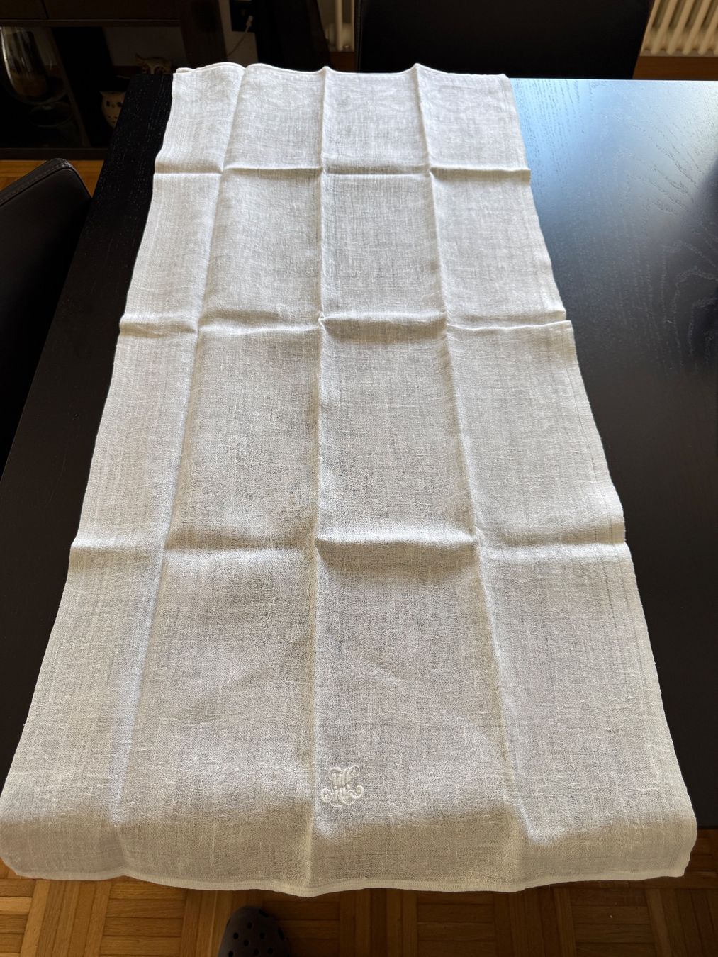 Strofinacci: 3 Leinenküchentücher, Vintage, mit Monogramm "MC" – Usato da Erstfeld venduto da Uhu1980 1